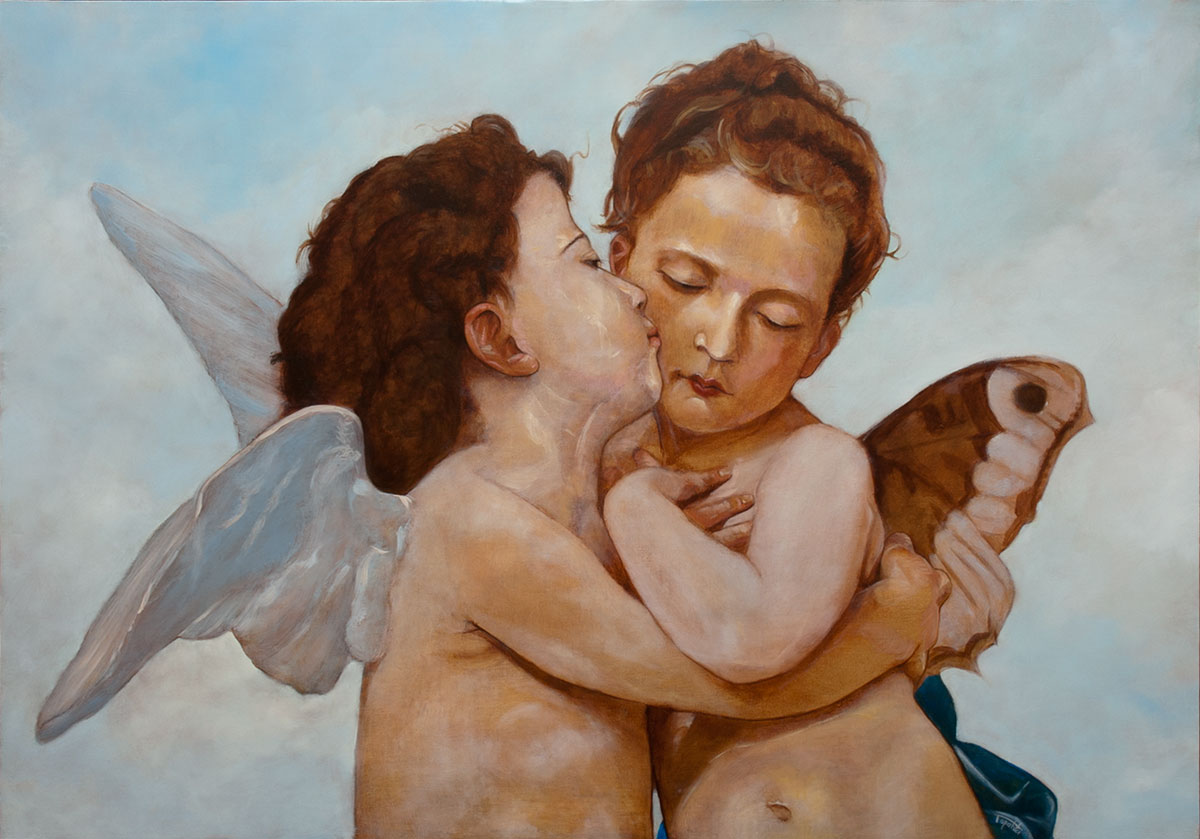 Bogeroovi andjeli (Prvi Poljubac) - 100x70, Ulje na platnu, umetnik Darko TOPALSKI